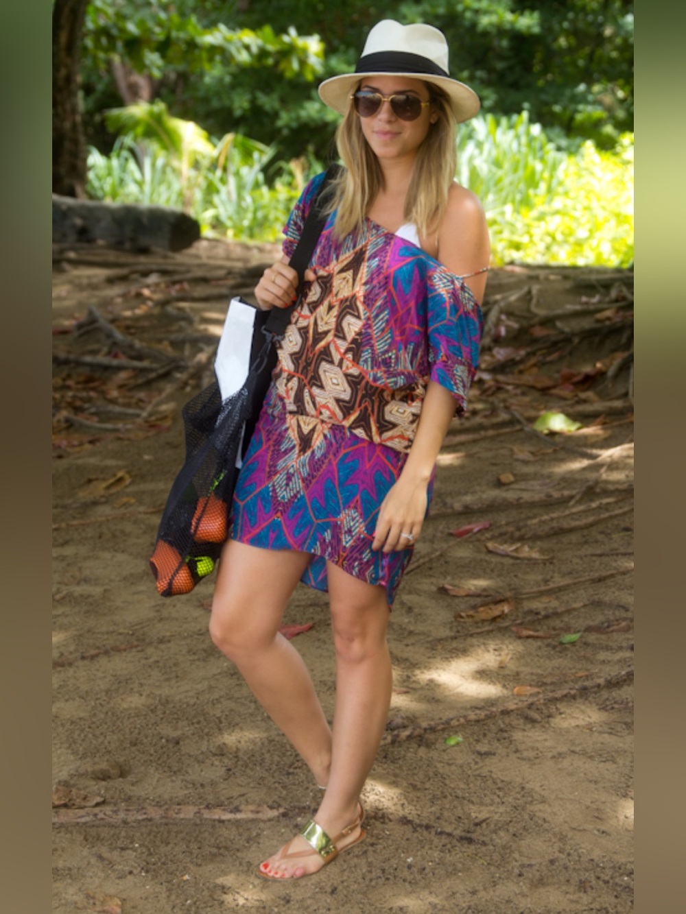 ViX Paula Hermanny Geometric Sheer Swim Cover Up Kimono M